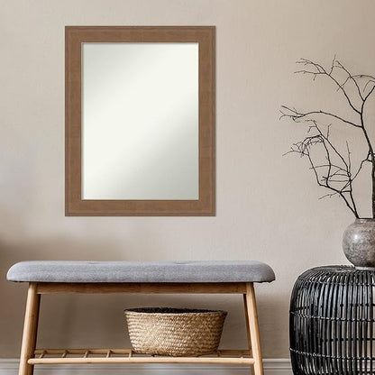 Amanti Art Grey Bathroom Mirror for Over Sink, 29x23 Alta Brown Grey Rectangle Vanity Mirror, Medium Country Rustic Frame, Hangs Horizonally and Vertically, Bathroom Wall Decor, Non-Beveled Edge