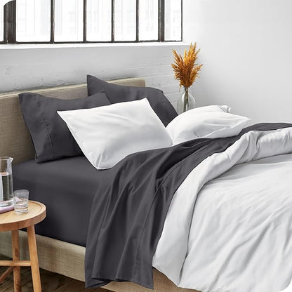 Bare Home California King Sheet Set - 1800 Ultra-Soft Microfiber Cal King Bed Sheets - Double Brushed - Deep Pockets - Easy Fit - 4 Piece Set - Bed Sheets (California King, Forged Iron Grey)