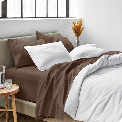 Bare Home King Sheet Set - Luxury 1800 Ultra-Soft Microfiber King Bed Sheets - Double Brushed - Deep Pockets - Easy Fit - 4 Piece Set - Bedding Sheets & Pillowcases (King, Cocoa)