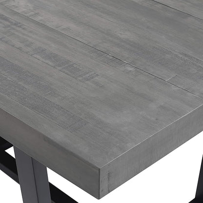 Walker Edison Andre Modern Solid Wood Dining Table, 52 Inch, Grey