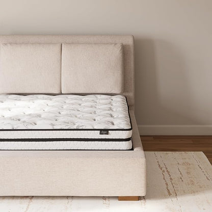 Signature Design by Ashley Full Size Chime 8 Inch Medium Firm Innerspring Mattress with Pressure Relief Quilt Foam, Fiberglass Free, Mattress In A Box