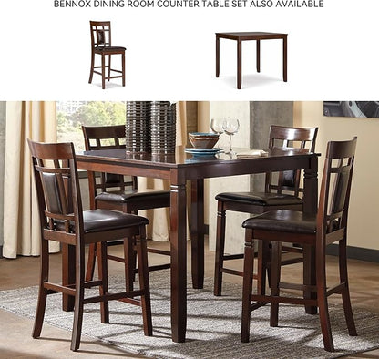 Signature Design by Ashley Bennox Dining Room Set, Includes Table, 4 18" Chairs & Bench, Brown