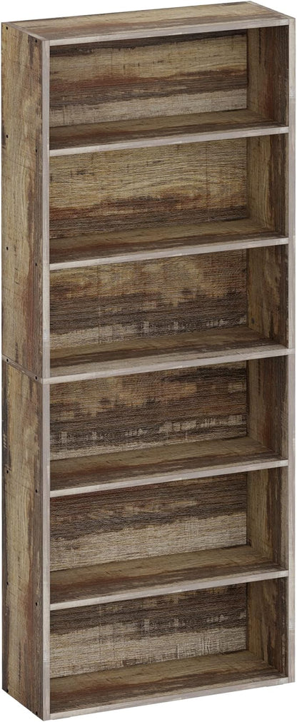 IRONCK Bookshelves and Bookcases Floor Standing 6 Tiers Display Storage Shelves 70 in Tall Bookcase Home Decor Furniture for Home Office, Living Room, Bed Room