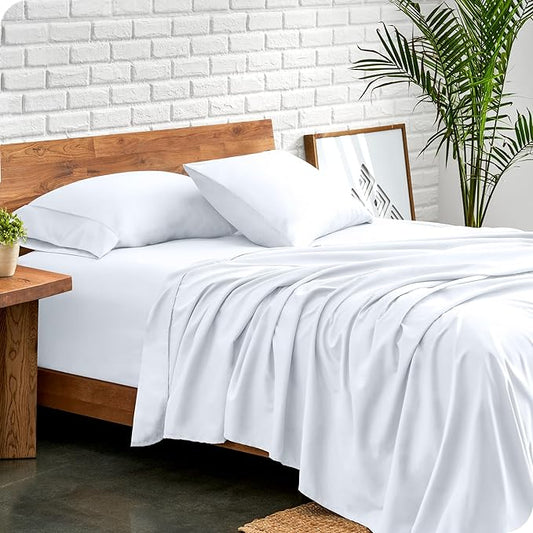 Bare Home King Sheet Set - Luxury 1800 Ultra-Soft Microfiber King Bed Sheets - Double Brushed - Deep Pockets - Easy Fit - 4 Piece Set - Bedding Sheets & Pillowcases (King, White)