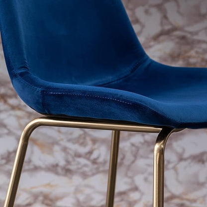 Roundhill Furniture Aufurr Modern Velvet 26.50 Counter Height Stools, Set of 2, Blue