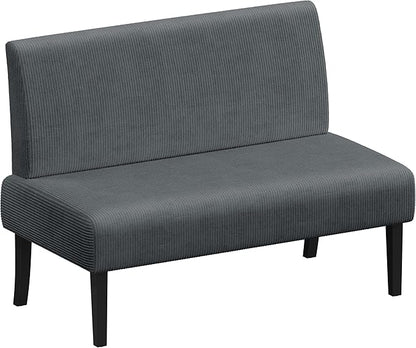 Yaheetech Small Mini Sofa Couch Armless Loveseat Futon for Bedroom, Corduroy Fabric & Easy Assembly, for Small Spaces Living Room,Dorm,Office,Apartment, Dark Grey