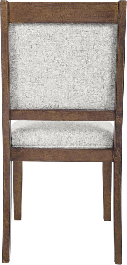 HomePop Open Back Upholstered Wood Frame Dining Chairs -Neutral Textured Solid (Set of 2)