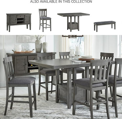 Signature Design by Ashley Hallanden Modern Farmhouse 25.75" Counter Height Upholstered Barstool, Set of 2, Dark Gray
