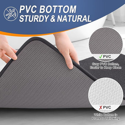 OLANLY Thick Memory Foam Bath Mat Rug 30x20, Extra Soft Absorbent Bathroom Rug, Quick Dry Bath Mats, Non-Slip, Machine Washable Carpet for Bathroom, Tub and Shower, Home Decor Accessories, Dark Grey