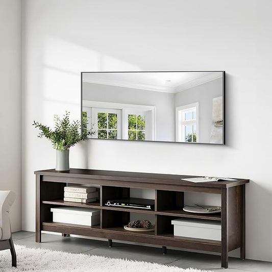 24x48 Inch Large Black Mirror for Bathroom, Black Framed Bathroom Mirror, Bathroom Mirror for Wall Over Sink, Rectangle Wall Mirror for Living Room, Bedroom, Bathroom, Hangs Horizontally or Vertically