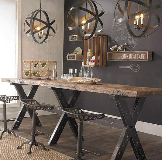 LOKKHAN Rustic Industrial Bar Stool - Cast Iron Tractor Seat - Adjustable Counter Height Swivel Breakfast Bar - Farmhouse Metal Stool - 19.7-26.8 Inch Seat Height