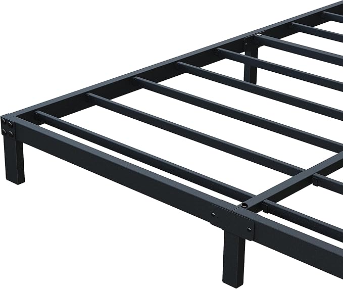 7 Inch Queen Bed Frame No Box Spring Need, Low Profile Metal Platform Bed Frame Queen Size, Heavy Duty Support Bedframes, Easy Assembly