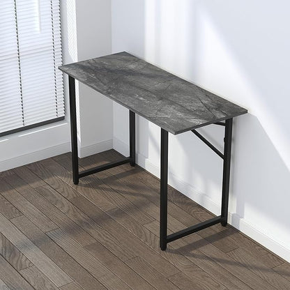 Folding Computer Desk 47 inch Writing Gaming Computer Camping Table, No Assembly Required Home Office Desk, Grey