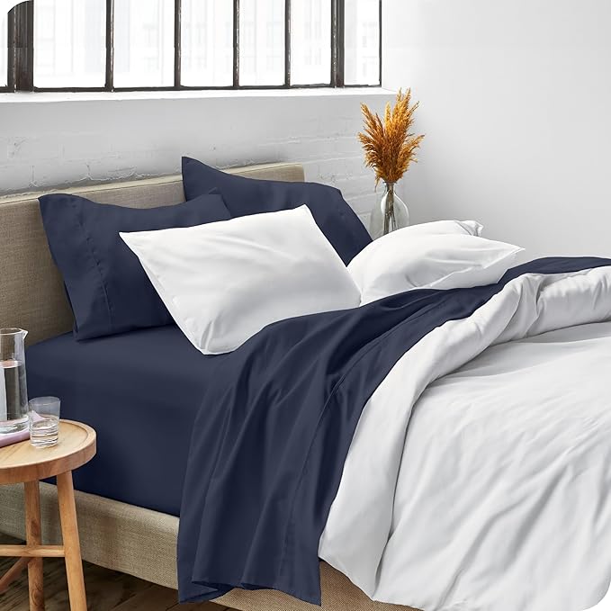 Bare Home Twin Sheet Set - 1800 Ultra-Soft Microfiber Twin Bed Sheets - Double Brushed - Deep Pockets - Easy Fit - Extra Soft - 3 Piece Set - Bedding Sheets & Pillowcases (Twin, Midnight Blue)