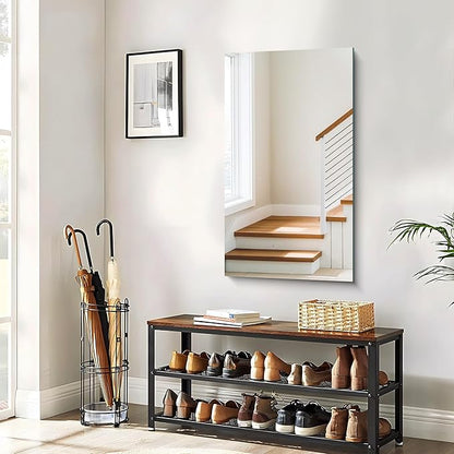 Frameless Mirror, 20x36 Inch Bathroom Mirrors for Wall, Rectangle Bathroom Vanity Mirrors with Polished Edge, Hangs Horizontally or Vertically for Bathroom, Bedroom and Living Room