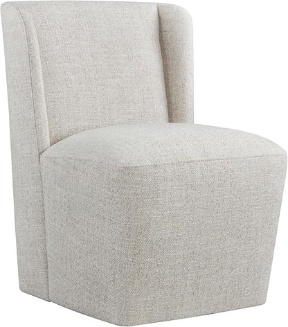 Dining Chairs with Casters No Assembly Upholstered Wingback Single Sofa Armless Deskchair for Bedroom Waiting Room Kitchen Diningroom