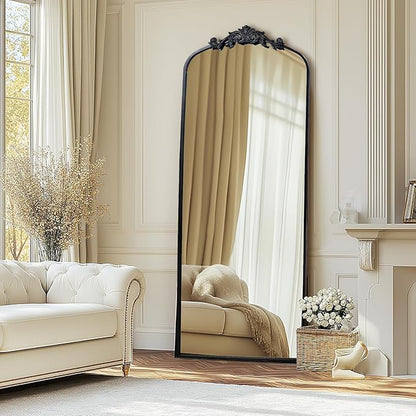 AIXI HOME Antique Black Arch Full Wall Mirror, 71"x30" Elegant Rectangle Vintage Mirror with Ornate Frame, Baroque Inspired Home Decor for Bathroom Vanity Bedroom Entryway