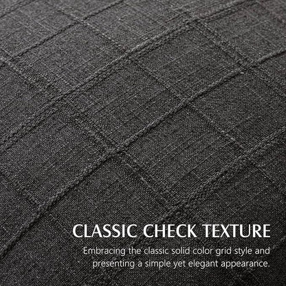 Foindtower Set of 2 Decorative Linen Check Throw Pillow Covers Neutral Farmhouse Vintage Cushion Covers Modern Boho Home Decor for Sofa Chair Couch Bedroom Living Room Outdoor,24×24 Inch,Charcoal