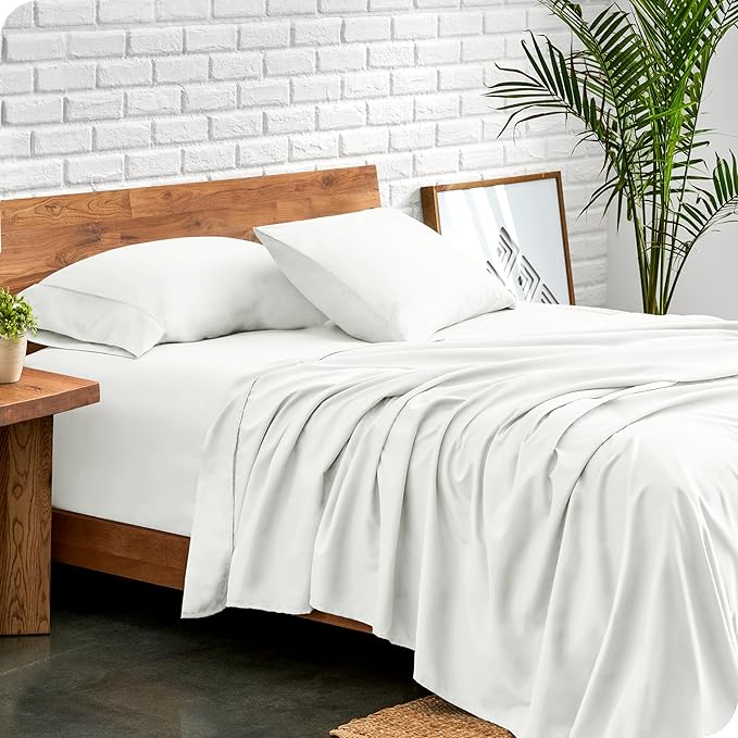 Bare Home Split Head Flex King Sheet Set - 1800 Ultra-Soft Microfiber Bed Sheets - Double Brushed - Deep Pockets - Easy Fit - 4 Piece Set - FlexTop King Bedding (Split Head Flex King, Cream)