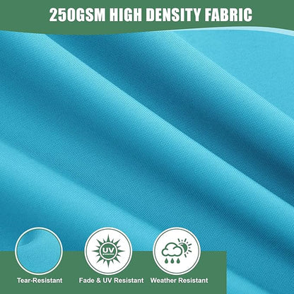 Chaise Lounge Cushions Outdoor Set of 4 - Waterproof and Fade Resistant Sun Lounger Replacement Cushions - Patio Lounger Pads with Removable Cover for Pool, Deck, Lawn, 80 x 26 x 3 Inch, Teal