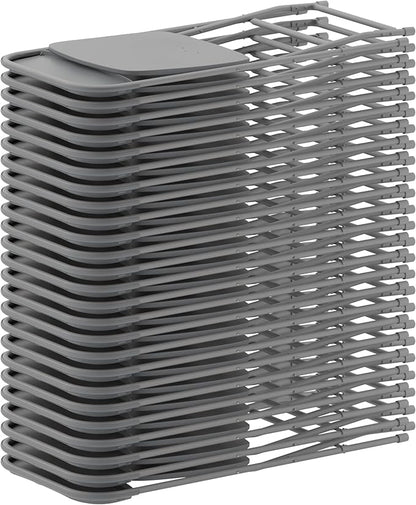 Flash Furniture Hercules Series Plastic Folding Chair - Grey - 6 Pack 650LB Weight Capacity Comfortable Event Chair-Lightweight Folding Chair