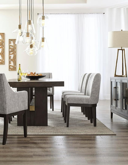 Signature Design by Ashley Burkhaus Traditional Upholstered Dining Chair, Set of 2, Dark Brown
