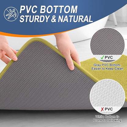OLANLY Thick Memory Foam Bath Mat Rug 30x20, Extra Soft Absorbent Bathroom Rug, Quick Dry Bath Mat, Non-Slip, Machine Washable Carpet for Bathroom, Tub and Shower, Home Decor Accessories, Deep Mustard