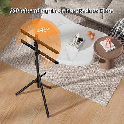 Easel Art TV cart for 43-90 inch TVs Triangular 3-Leg TV Cart with Height Adjustable 60KG Capacity Portable Floor cart for Living Room LS600B