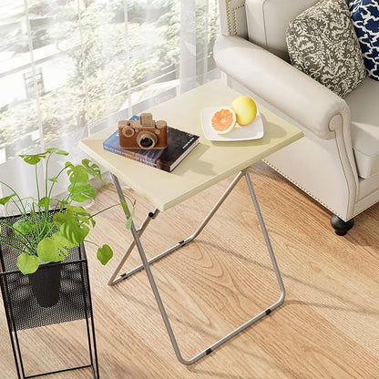 Garden 4 you Tv Trays, Folding Tray Table, Dinner Tray Table with No Assembly Required&Sturdy, Foldable Snack Eating Trays Table for Living Room, 15 x 18.9 x 26 in(Natural,2PC)