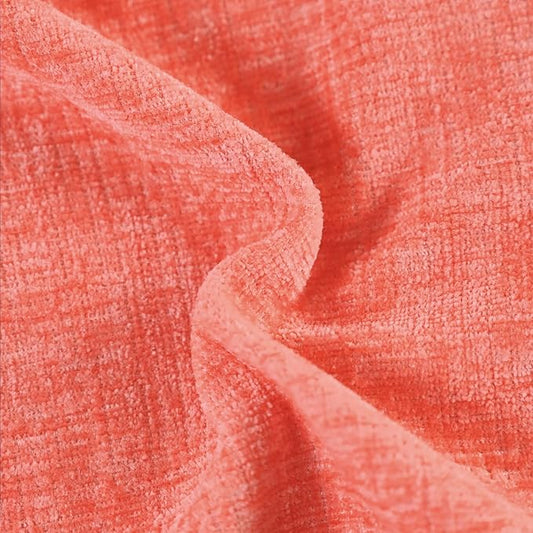 CaliTime Throw Pillow Covers Decorative 26 X 26 Inches Pack of 2 Cozy Chenille Cushion Cases for Couch Sofa Bed Living Room Home Living Coral