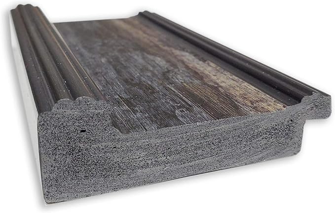 Amanti Art Grey Bathroom Mirror for Over Sink, 28x40 Pinstripe Plank Grey Narrow Rectangle Vanity Mirror, Large Country Rustic Frame, Hangs Horizonally and Vertically, Bathroom Wall Decor, Non-Beveled