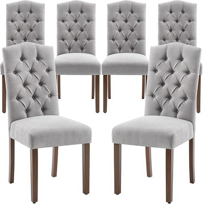 Tufted Upholstered Parsons Dining Chair with Sturdy Solid Wood Legs