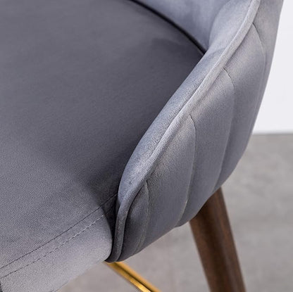 Roundhill Furniture Leland Fabric Upholstered Wingback Bar Stools, Set of 2, Gray