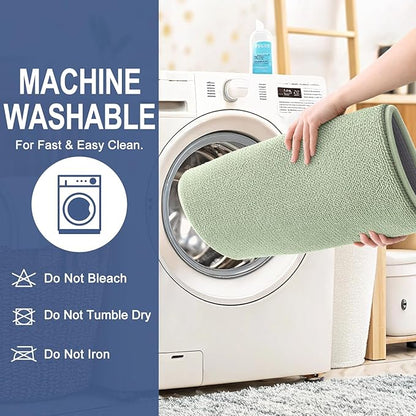 OLANLY Thick Memory Foam Bath Mat Rug 34x21, Extra Soft Absorbent Bathroom Rug, Quick Dry Bath Mats, Non-Slip, Machine Washable Carpet for Bathroom, Tub and Shower, Home Decor Accessories, Sage Green