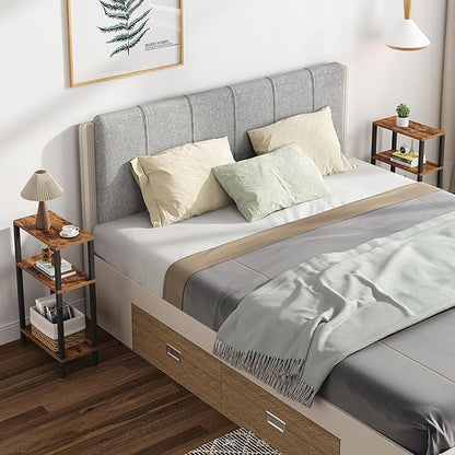 TUTOTAK Small Side Table, Narrow End Table, Skinny Sofa Table, Slim Nightstand, Couch Table, Living Room, Bed Room, Brown TB01BB077