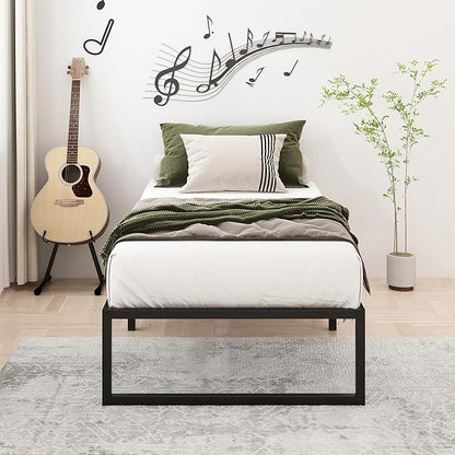 16 Inch Twin Size Bed Frames Heavy Duty Metal Twin Platform Bed Frame No Box Spring Needed, Noise Free, Easy Assembly, Black