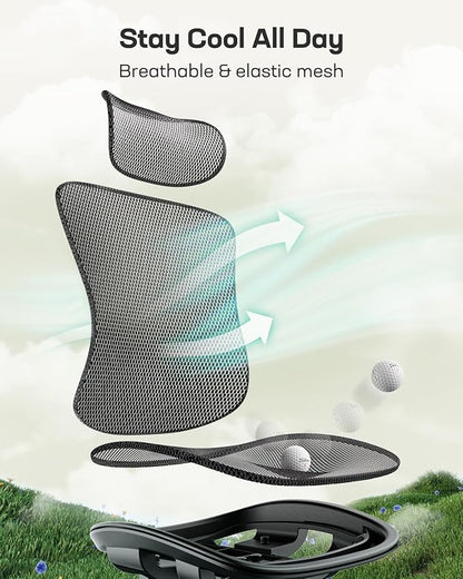 Marsail Ergonomic Mesh Office Chair, Ergonomic Gaming Chair with Adjustable Lumbar Support, 2D Headrest & Up and Down Armrest