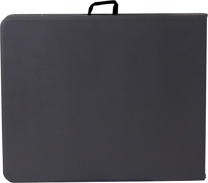 Flash Furniture 6' Rectangular Plastic Folding Event Table with Carrying Handle, Bi-Fold Portable Banquet Table for Indoor/Outdoor Events, Dark Gray