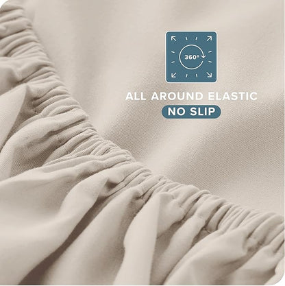 Bare Home Twin Sheet Set - 1800 Ultra-Soft Microfiber Bed Sheets - Double Brushed - Deep Pockets - Easy Fit - Extra Soft - 3 Piece Set - Bedding Sheets & Pillowcases (Twin, Wheat)