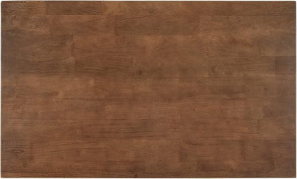 Ball & Cast 45" Solid Wood Rustic Stationary Kitchen Island,with 2 Shelves,Rubber Butcher Block Dining Table w/Shelf Half Full Open Side,for Dorm,Apartment,Walnut