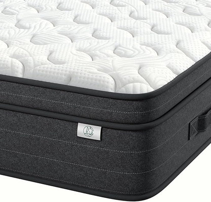 XL Twin Mattress 12 Inch in a Box - Memory Foam & Pocket Spring Bed Mattress for Back Pain Relief, Cool Breathable Fiberglass-Free Cover, Medium Firm, CertiPUR-US Certified