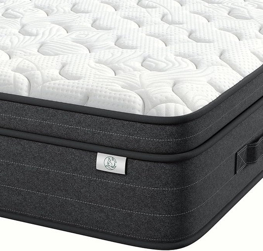 XL Twin Mattress 12 Inch in a Box - Memory Foam & Pocket Spring Bed Mattress for Back Pain Relief, Cool Breathable Fiberglass-Free Cover, Medium Firm, CertiPUR-US Certified