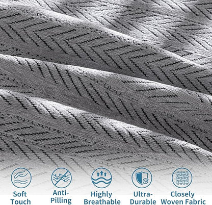Nobildonna Sofa Cover Washable Soft Thicken Chenille Couch Cover with Tassel,Waterproof Sofa Slipcover for 2-3 Cushion Couch,Sectional Sofa,L-Shaped Furniture Protector Pet-Friendly,Gray 71"x118"