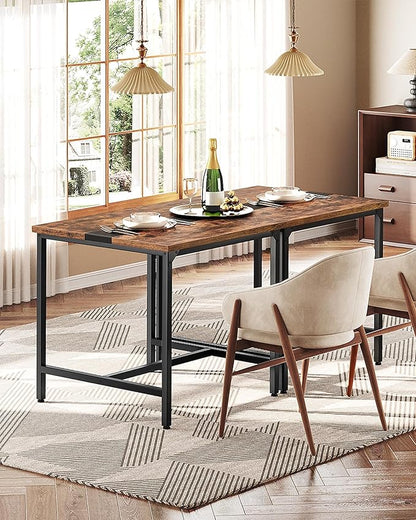 Square Kitchen Dining Table, 29.5'' Dining Table, Small Dining Tables, Writing Desk, Coffee Tables, for Restaurant, Living Room, Apartment, Rustic Brown and Black TCZ02BF