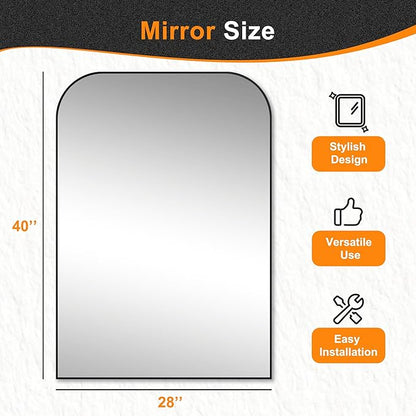 Bathroom Vanity Mirror,40" x 28" Black Metal Framed Wall Mirror for Over Sink, Living Room, Bedroom,Entryway Decor