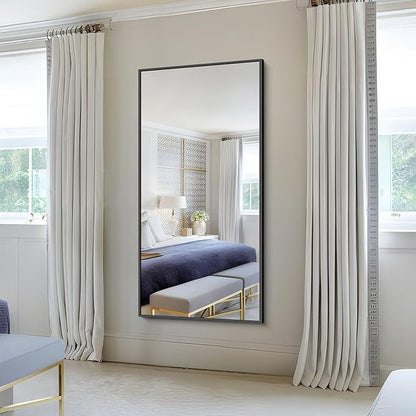 KOCUUY Bathroom Mirror,30x60 Large Black Mirrors for Wall,Rectangle Long Vanity Mirror with Aluminum Frame Modern Home Decor for Bathroom, Living Room, Farmhouse, Entryway, Hang Horizontal/Vertical