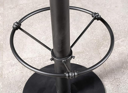 LOKKHAN 42" Tall Rustic Industrial Bar Table-19.68" Dia Round Wooden Top Metal Bar Height Adjustable Standing Pub Table-Dining Room Bistro Table-Cocktail Table