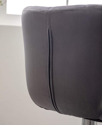 Roundhill Furniture Ellston Velvet Adjustable Swivel Barstools in Gray, Set of 2, Grey