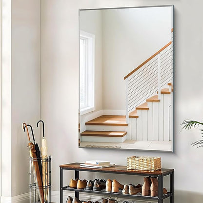 55x36 Large Beveled Mirror, Frameless Beveled Bathroom Mirrors for Over Sink, Upgraded Shatterproof Beveled Frameless Vanity Mirror for Bathroom,Bedroom,Living Room and Entryway