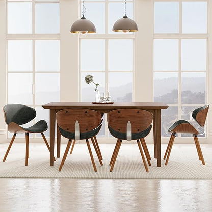 SIMPLIHOME Marana Dining Chair in Distressed Slate Grey Vegan Leather, 20.7 x 21.3 x 29.3 inches, Bentwood Backrest with Contoured Seat for Dining Room or Kitchen